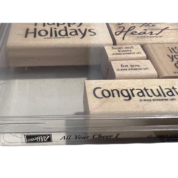 Stampin' Up! 2002 All-Year Cheer I Wood Rubber Stamp Set - Picture 3 of 3